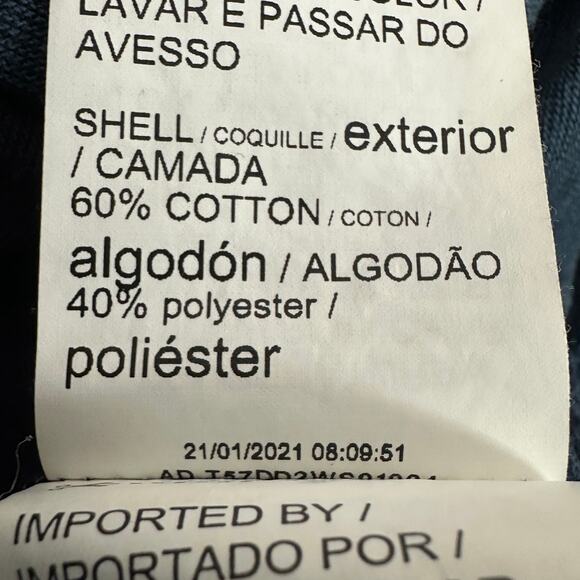 Puma Hooded Long Sleeve Shirt Mens M Navy Blue Lightweight Cotton Blend Athletic - Picture 3 of 5